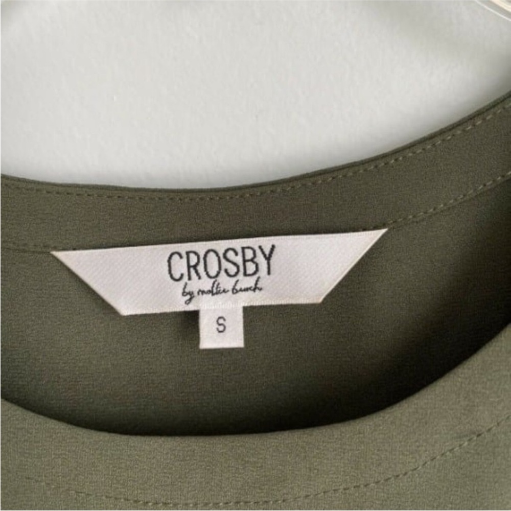 Crosby by Mollie Burch Green High Low Hem Blouse Pleated Back Sz S - Picture 8 of 8